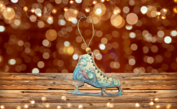 MDF - Ice Skate Shaped Sublimated Ornament