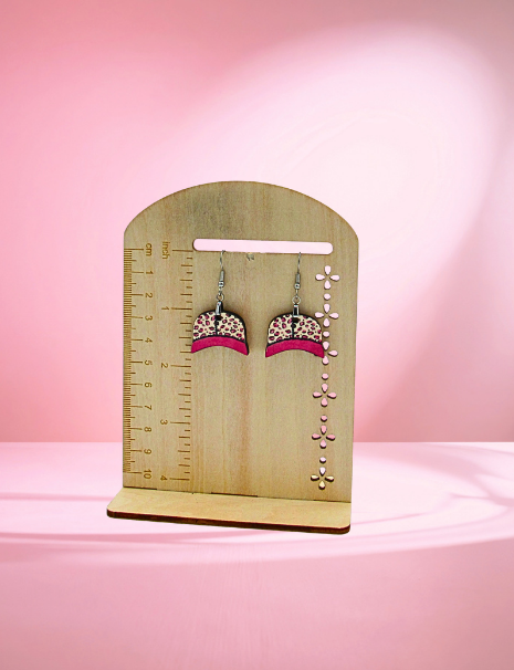 MDF-Baseball Cap Shaped Sublimated Earrings 1 inch