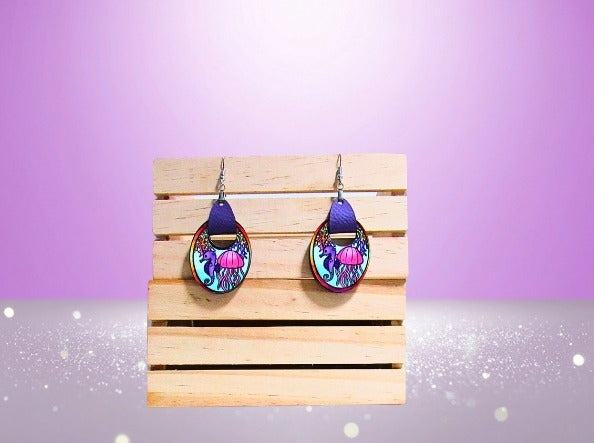 MDF-Boho Oval Shaped Sublimated Earrings 1.5 inch