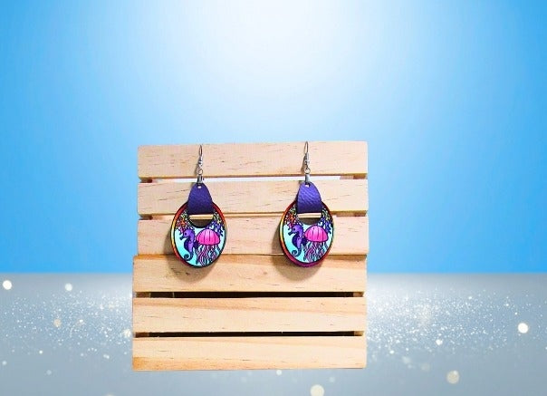 MDF-Boho Oval Shaped Sublimated Earrings 1.5 inch