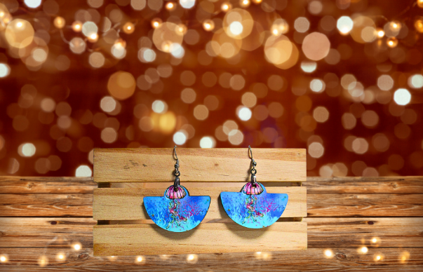MDF-Boho Rounded Sublimated Earrings 1.5 inch