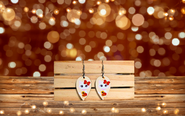 Reverse Teardrop Shaped MDF Sublimated Earrings 1.5 inch