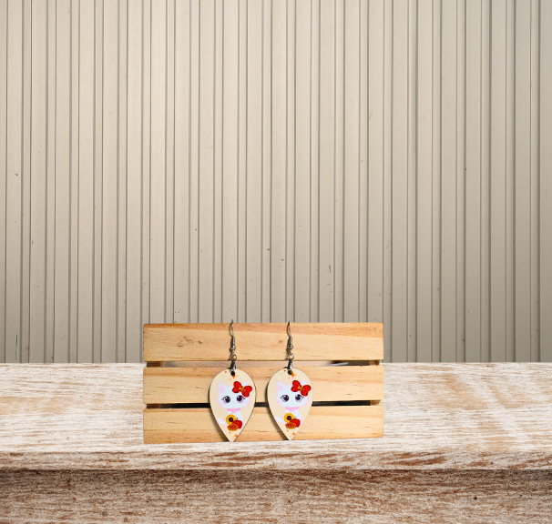 Reverse Teardrop Shaped MDF Sublimated Earrings 1.5 inch