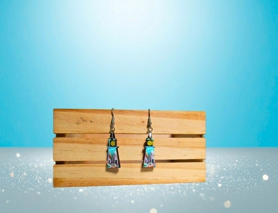 MDF-Lighthouse Shaped Sublimated Earrings 1 Inch.