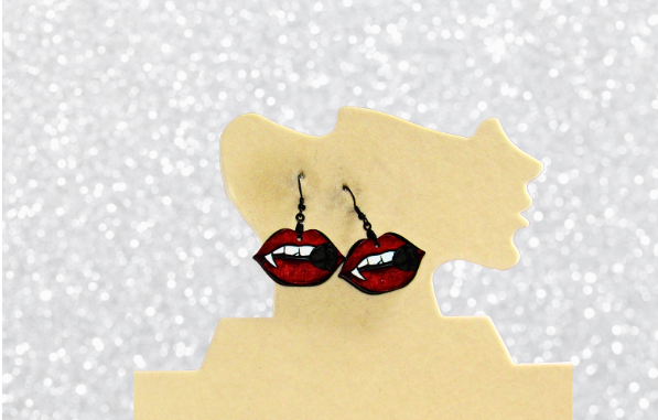 MDF-Lip Shaped Sublimated Earrings 1.5 inch