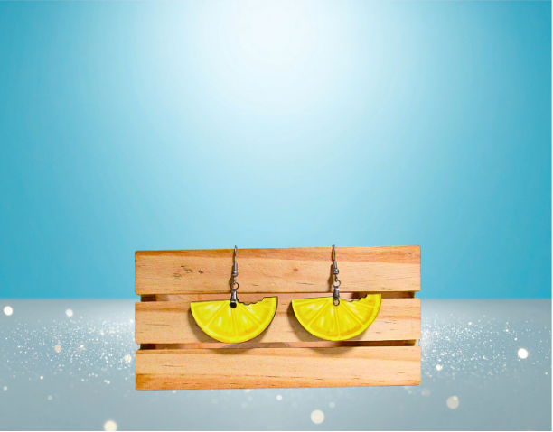 MDF-Fruit Wedge Shaped Sublimated Earrings 1.5 inch