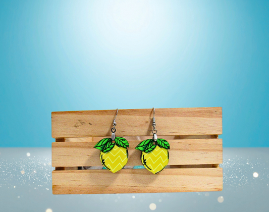 MDF-Lemon Shaped Sublimated Earrings 1 inch