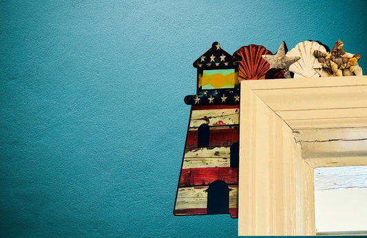 Lighthouse Shaped Sublimated Corner Sitter (Left)