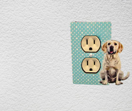 MDF-Labrador Dog Shaped Sublimated Single Outlet Wall Plate
