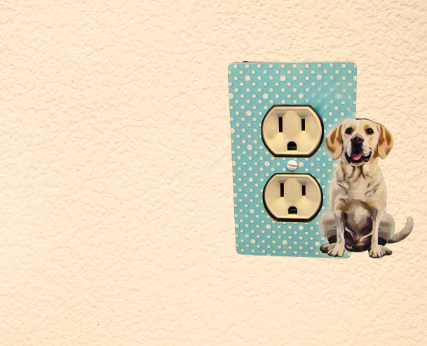 MDF-Labrador Dog Shaped Sublimated Single Outlet Wall Plate