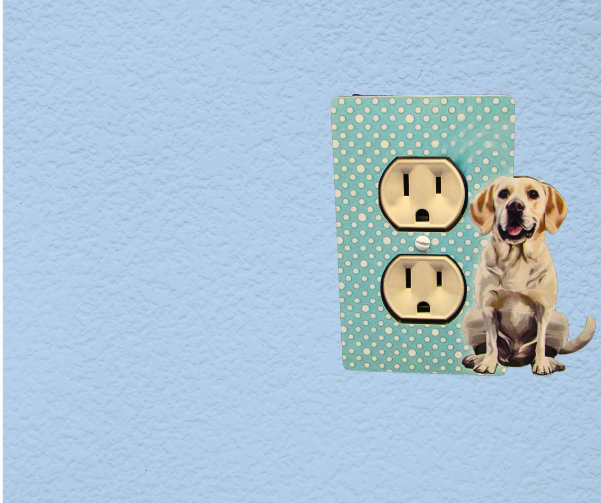 MDF-Labrador Dog Shaped Sublimated Single Outlet Wall Plate