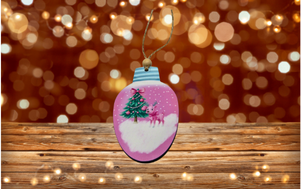 MDF-Christmas Light Bulb Shaped Sublimated Ornament