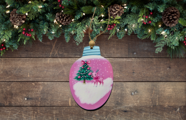 MDF-Christmas Light Bulb Shaped Sublimated Ornament