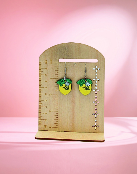 MDF-Lemon Shaped Sublimated Earrings 1 inch