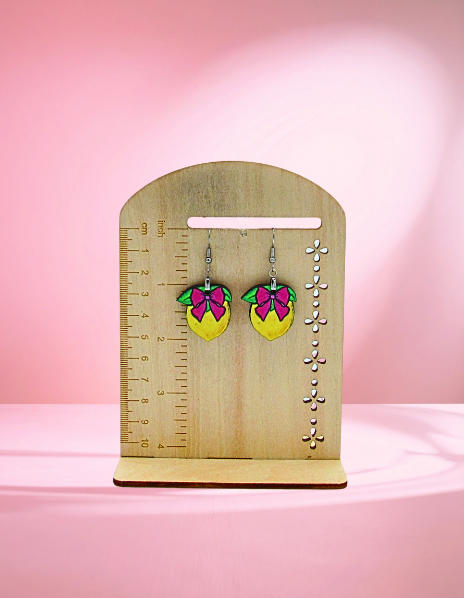 MDF-Lemon Shaped Sublimated Earrings 1 inch