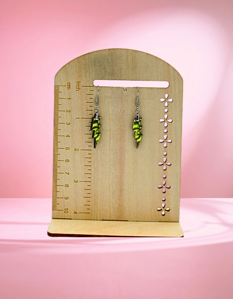 MDF-Lightning Shaped Sublimated Earrings 1 inch