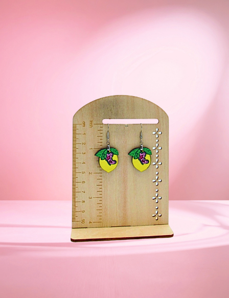MDF-Lemon Shaped Sublimated Earrings 1 inch