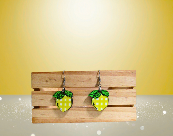 MDF-Lemon Shaped Sublimated Earrings 1 inch