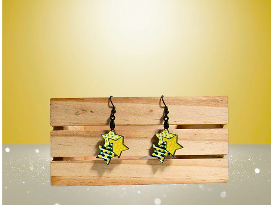 MDF-Triple StarShaped Sublimated Earrings 1 inch