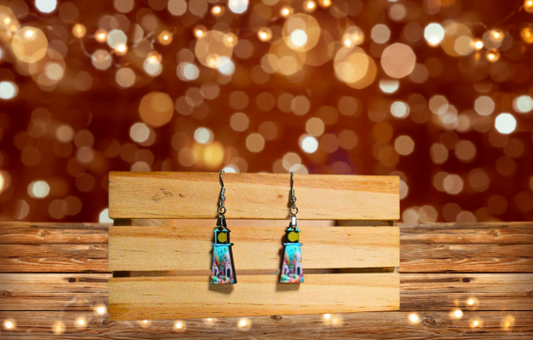 MDF-Lighthouse Shaped Sublimated Earrings 1 Inch.
