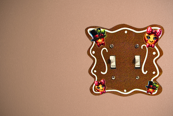 Wavy Edge Shaped Sublimated Double Switch Plate Cover