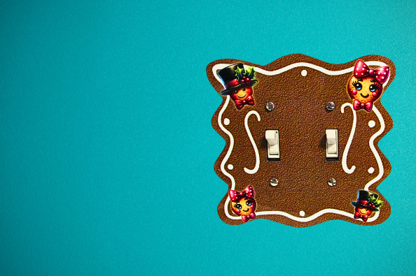 Wavy Edge Shaped Sublimated Double Switch Plate Cover