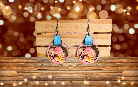 MDF- Round Beehive Shaped Sublimated Earrings 1.5 inch