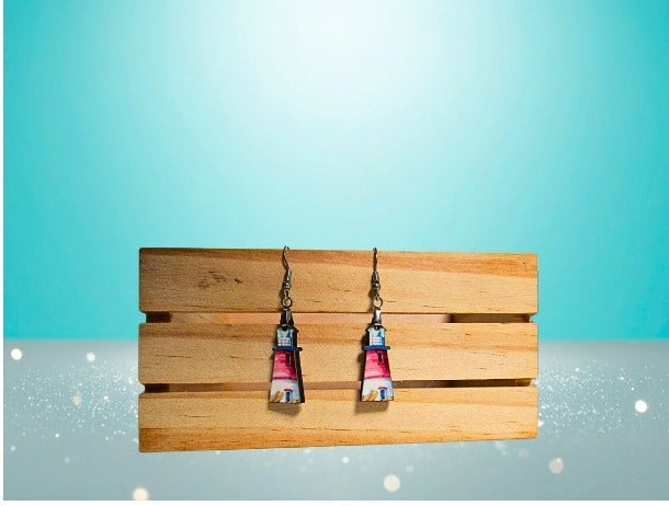 MDF-Lighthouse Shaped Sublimated Earrings 1 Inch.