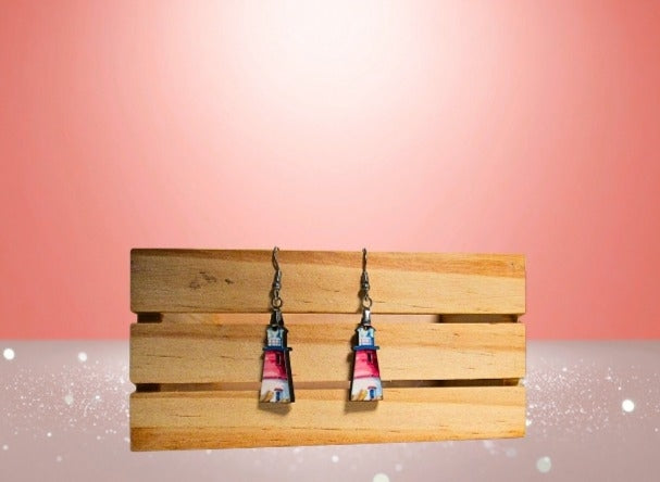 MDF-Lighthouse Shaped Sublimated Earrings 1 Inch.