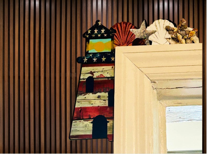 Lighthouse Shaped Sublimated Corner Sitter (Left)