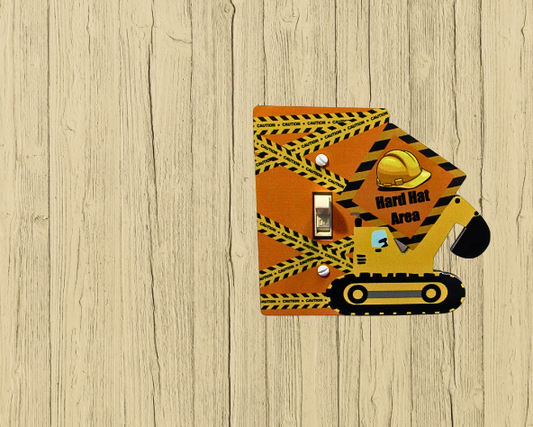 MDF- Construction Zone Shaped Sublimated  Light Switch Plate Cover