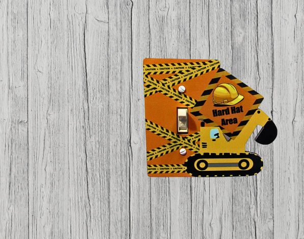MDF- Construction Zone Shaped Sublimated  Light Switch Plate Cover