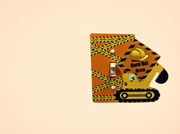 MDF- Construction Zone Shaped Sublimated  Light Switch Plate Cover