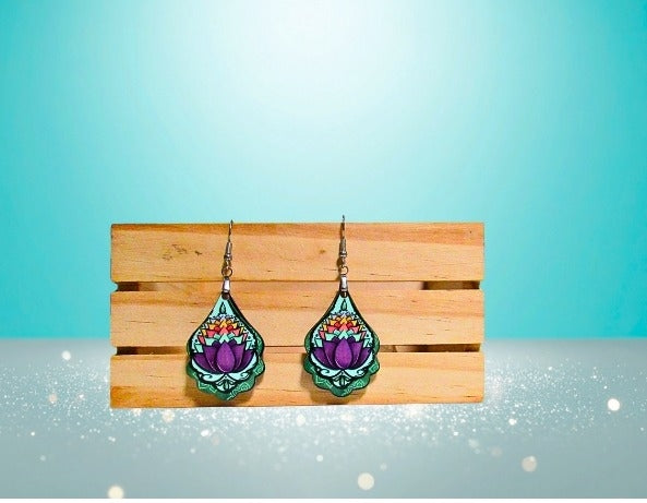 MDF-Fancy Teardrop Shaped Sublimated Earrings 1.5 inch