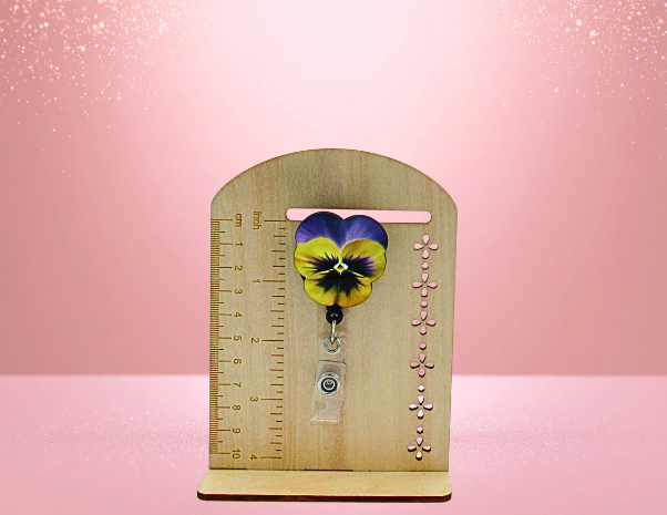 MDF-Pansy Shaped Sublimated Badge Reel