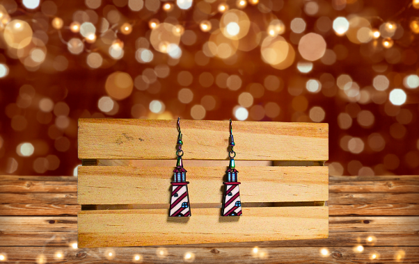 MDF-Lighthouse Shaped Sublimated Earrings  1 Inch.