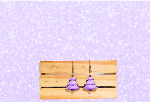 MDF-Christmas Tree Shaped Sublimated Earrings 1 inch