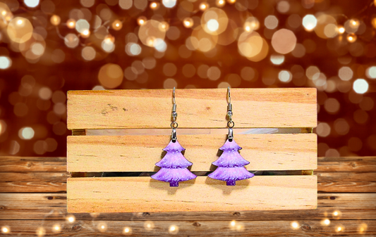 MDF-Christmas Tree Shaped Sublimated Earrings 1 inch