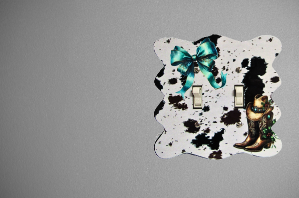 Wavy Edge Shaped Sublimated Double Switch Plate Cover