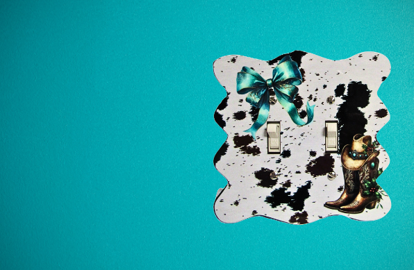 Wavy Edge Shaped Sublimated Double Switch Plate Cover