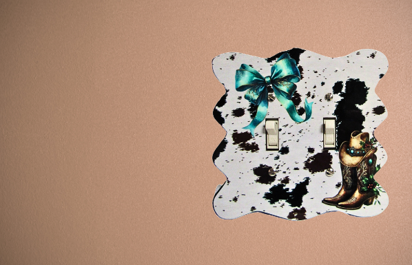 Wavy Edge Shaped Sublimated Double Switch Plate Cover