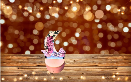 Moon with Gems Shaped Sublimated Acrylic Light