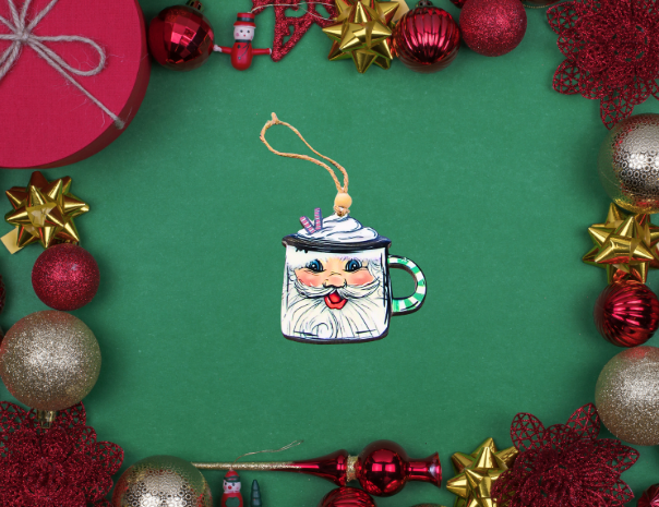 MDF - 3 INCHES - Coffee Mug Shaped Sublimated Ornament