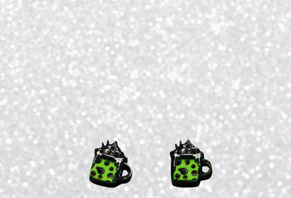 MDF-Latte Mug Shaped Sublimated Stud Earrings