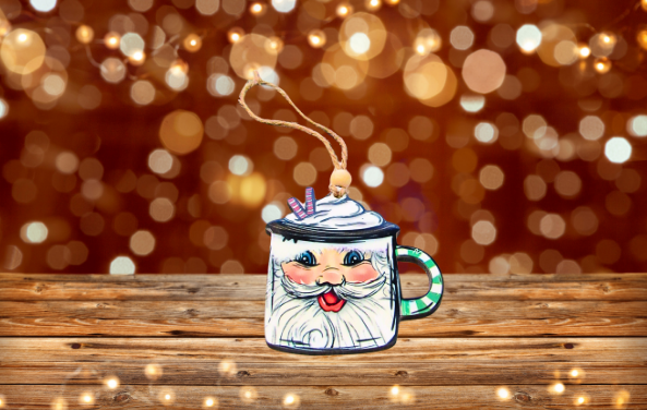 MDF - 3 INCHES - Coffee Mug Shaped Sublimated Ornament