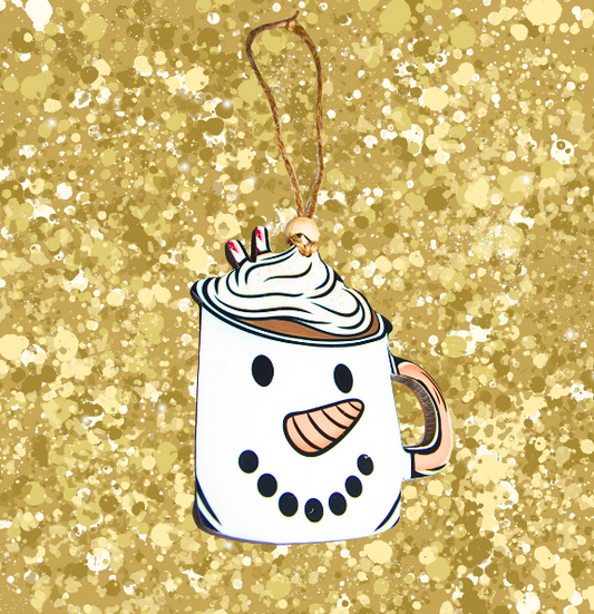 MDF - 3 INCHES - Coffee Mug Shaped Sublimated Ornament