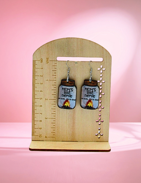 MDF-Mason Jar Shaped Sublimated Earrings 1.5 inch
