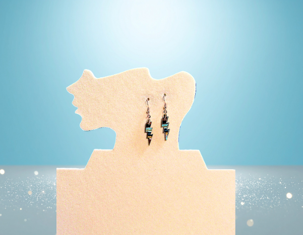 MDF-Lightning Shaped Sublimated Earrings 1 inch