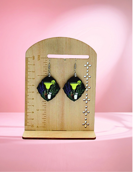 MDF-Fancy Diamond Shaped Sublimated Earring 1.5 inch