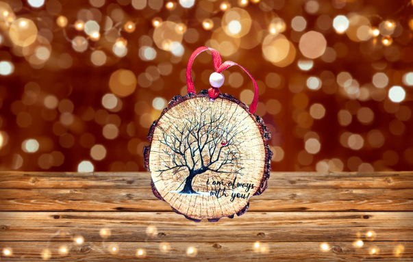 Wooden Slice Sublimated Ornament